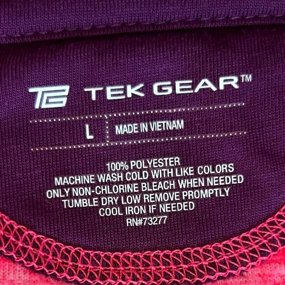 Size Large Tek Gear Long Sleeve Pink V-Neck Tops - Picture 4 of 5